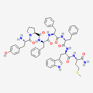 molecular formula C57H65N9O8S B1665861 Tyrosyl-prolyl-phenylalanyl-phenylalanyl-phenylalanyl-tryptophyl-methioninamide CAS No. 140716-14-9