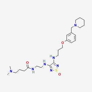 B1665879 4-(dimethylamino)-N-[2-[[1-oxo-4-[3-[3-(piperidin-1-ylmethyl)phenoxy]propylamino]-1,2,5-thiadiazol-3-yl]amino]ethyl]butanamide CAS No. 114394-28-4
