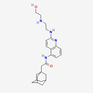 molecular formula C25H36Cl2N4O2 B1665886 2-(1-adamantyl)-N-[2-[2-(2-hydroxyethylamino)ethylamino]quinolin-5-yl]acetamide;dihydrochloride 