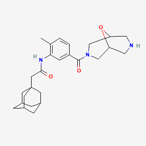 molecular formula C26H35N3O3 B1665888 2-(1-adamantyl)-N-[2-methyl-5-(9-oxa-3,7-diazabicyclo[3.3.1]nonane-3-carbonyl)phenyl]acetamide CAS No. 804561-22-6