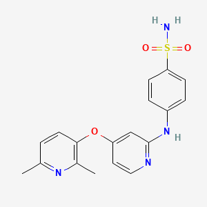 molecular formula C18H18N4O3S B1665893 4-({4-[(2,6-Dimethylpyridin-3-yl)oxy]pyridin-2-yl}amino)benzenesulfonamide CAS No. 1117684-36-2