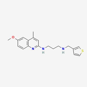 molecular formula C19H23N3OS B1665894 N-(6-methoxy-4-methylquinolin-2-yl)-N'-(thiophen-3-ylmethyl)propane-1,3-diamine 