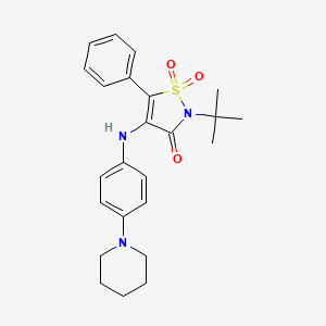 2-tert-Butyl-5-phenyl 4-[(4-piperidin-1-ylphenyl)amino]isothiazol-3(2H)-one 1,1-dioxide