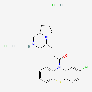 10H-Phenothiazine, 2-chloro-10-(3-(1,4-diazabicyclo(4.3.0)nonanyl)propionyl)-, dihydrochloride