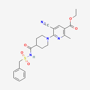 molecular formula C23H26N4O5S B1665933 Ethyl 6-{4-[(Benzylsulfonyl)carbamoyl]piperidin-1-Yl}-5-Cyano-2-Methylpyridine-3-Carboxylate CAS No. 919351-41-0