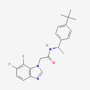 molecular formula C21H23F2N3O B1665934 N-[(1S)-1-(4-tert-butylphenyl)ethyl]-2-(6,7-difluorobenzimidazol-1-yl)acetamide CAS No. 942937-80-6