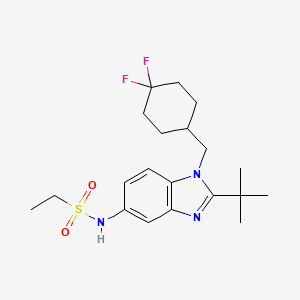 B1665937 Ethanesulfonamide, N-(1-((4,4-difluorocyclohexyl)methyl)-2-(1,1-dimethylethyl)-1H-benzimidazol-5-yl)- CAS No. 881413-29-2