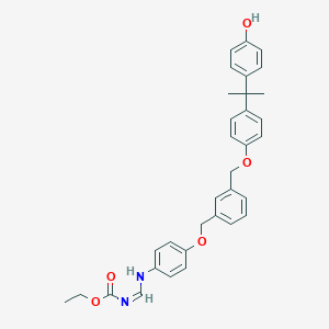 molecular formula C33H34N2O5 B1665960 ethyl (NZ)-N-[[4-[[3-[[4-[2-(4-hydroxyphenyl)propan-2-yl]phenoxy]methyl]phenyl]methoxy]anilino]methylidene]carbamate CAS No. 346735-24-8