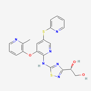 molecular formula C20H18N6O3S2 B1665974 AMG-151 free base CAS No. 1138669-65-4