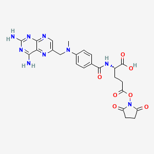 molecular formula C23H25N9O7 B1665997 Aminopterin N-hydroxysuccinimide ester CAS No. 98457-88-6