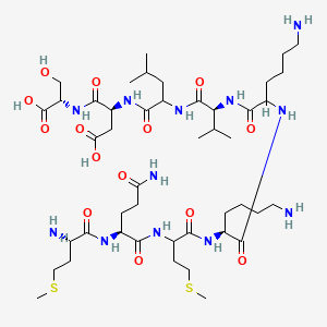 molecular formula C45H82N12O14S2 B1666051 H-DL-Met-DL-Gln-DL-Met-DL-Lys-DL-Lys-DL-Val-DL-Leu-DL-Asp-DL-Ser-OH CAS No. 118850-71-8