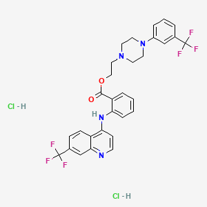 molecular formula C30H26F6N4O2 B1666061 Antrafenine CAS No. 55300-30-6