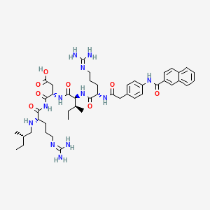 molecular formula C46H66N12O8 B1666064 (S)-N2-((4-((2-Naphthalenylcarbonyl)amino)phenyl)acetyl)-L-arginyl-L-isoleucyl-L-alpha-aspartyl-N-(2-methylbutyl)-L-argininamide CAS No. 124833-45-0