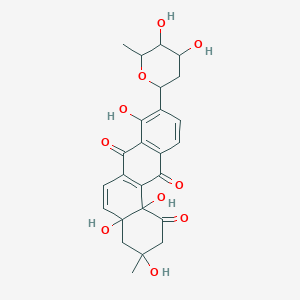 molecular formula C25H26O10 B1666071 9-(4,5-Dihydroxy-6-methyloxan-2-yl)-3,4a,8,12b-tetrahydroxy-3-methyl-2,4-dihydrobenzo[a]anthracene-1,7,12-trione CAS No. 26055-63-0