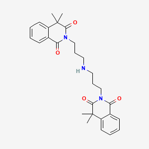 molecular formula C28H33N3O4 B1666073 2,2'-(Iminobis(trimethylene))-di-(4,4-dimethyl-1,3-(2H,4H)-isoquinolinedione) CAS No. 62715-01-9