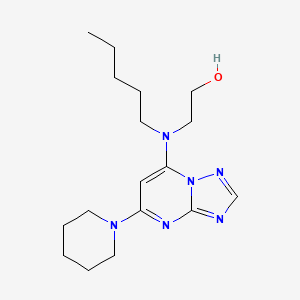 Ethanol, 2-(pentyl(5-(1-piperidinyl)(1,2,4)triazolo(1,5-a)pyrimidin-7-yl)amino)-