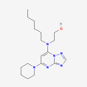 Ethanol, 2-(hexyl(5-(1-piperidinyl)(1,2,4)triazolo(1,5-a)pyrimidin-7-yl)amino)-