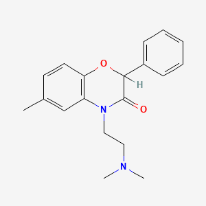 molecular formula C19H22N2O2 B1666076 2H-1,4-Benzoxazin-3(4H)-one, 4-(2-(dimethylamino)ethyl)-6-methyl-2-phenyl- CAS No. 65792-35-0