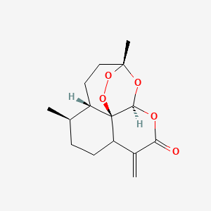 molecular formula C15H20O5 B1666092 (1R,4S,5R,12S,13R)-1,5-Dimethyl-9-methylidene-11,14,15,16-tetraoxatetracyclo[10.3.1.04,13.08,13]hexadecan-10-one CAS No. 101020-89-7