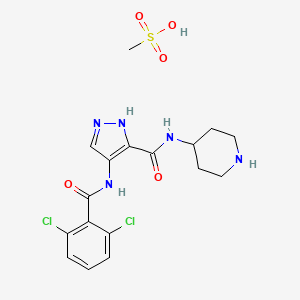 molecular formula C17H21Cl2N5O5S B1666107 AT 7519 mesylate CAS No. 902135-89-1