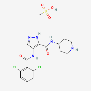 4-((2,6-Dichlorobenzoyl)amino)-n-piperidin-4-yl-1H-pyrazole-3-carboxamide methanesulfonate