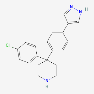 molecular formula C20H20ClN3 B1666108 4-(4-chlorophenyl)-4-[4-(1H-pyrazol-4-yl)phenyl]piperidine CAS No. 857531-00-1