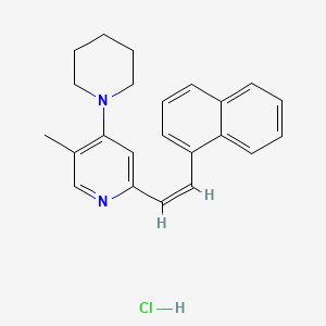 molecular formula C23H25ClN2 B1666121 5-Methyl-2-(2-(1-naphthyl)ethenyl)-4-piperidinopyridine hydrochloride CAS No. 115717-83-4