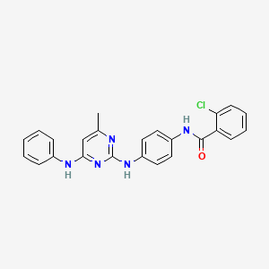 molecular formula C24H20ClN5O B1666130 Aumitin 