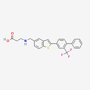 molecular formula C25H20F3NO2S B1666138 3-[[2-[4-Phenyl-3-(trifluoromethyl)phenyl]-1-benzothiophen-5-yl]methylamino]propanoic acid CAS No. 820240-77-5