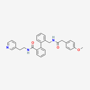 molecular formula C30H29N3O3 B1666140 2'-((2-(4-Methoxyphenyl)acetylamino)methyl)biphenyl-2-carboxylic acid (2-pyridin-3-yl-ethyl)amide CAS No. 498577-53-0