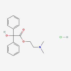 molecular formula C18H22ClNO3 B1666158 2-(Dimethylamino)ethyl benzilate hydrochloride CAS No. 71-79-4
