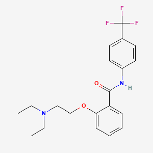 molecular formula C20H23F3N2O2 B1666166 Benzamide, 2-(2-(diethylamino)ethoxy)-N-(3-(trifluoromethyl)phenyl)- CAS No. 33089-92-8