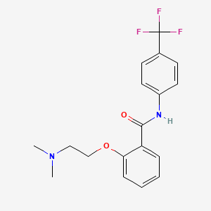 molecular formula C20H23F3N2O2 B1666167 苯甲酰胺，2-(2-(二甲氨基)乙氧基)-N-(3-(三氟甲基)苯基)- CAS No. 33351-06-3