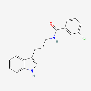 molecular formula C18H17ClN2O B1666168 苯甲酰胺，3-氯-N-(3-(1H-吲哚-3-基)丙基)- CAS No. 72612-08-9