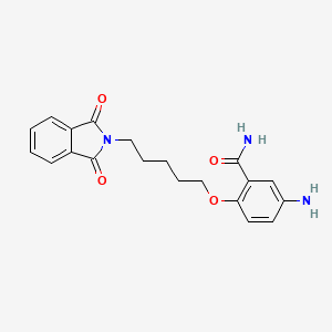 molecular formula C20H21N3O4 B1666171 Benzamide, 5-amino-2-((5-phthalimidopentyl)oxy)- CAS No. 13738-12-0