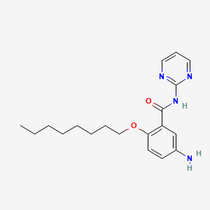 molecular formula C19H26N4O2 B1666172 Benzamide, 5-amino-2-(octyloxy)-N-(2-pyrimidinyl)- CAS No. 13736-72-6