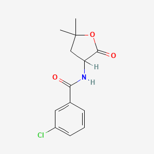 molecular formula C13H14ClNO3 B1666175 3-chloro-N-(5,5-dimethyl-2-oxooxolan-3-yl)benzamide CAS No. 77694-29-2