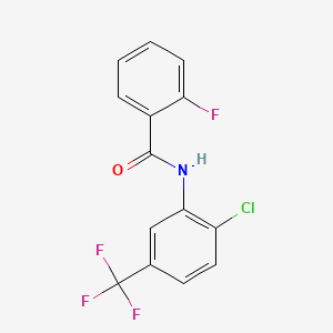 molecular formula C14H8ClF4NO B1666176 N-[2-chloro-5-(trifluoromethyl)phenyl]-2-fluorobenzamide CAS No. 2802-85-9