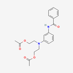 molecular formula C21H24N2O5 B1666177 Benzamide, N-[3-[bis[2-(acetyloxy)ethyl]amino]phenyl]- CAS No. 43051-43-0