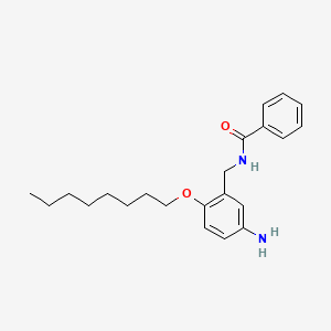 molecular formula C22H30N2O2 B1666179 苯甲酰胺，N-(5-氨基-2-(辛氧基)苄基)- CAS No. 6113-85-5