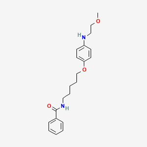 molecular formula C21H28N2O3 B1666181 BENZAMIDE, N-(5-(p-((2-METHOXYETHYL)AMINO)PHENOXY)PENTYL)- CAS No. 119299-66-0