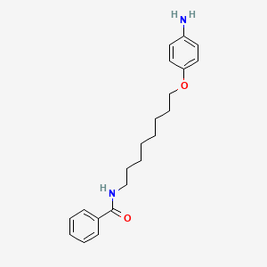 molecular formula C21H28N2O2 B1666184 BENZAMIDE, N-(8-(p-AMINOPHENOXY)OCTYL)- CAS No. 102453-56-5