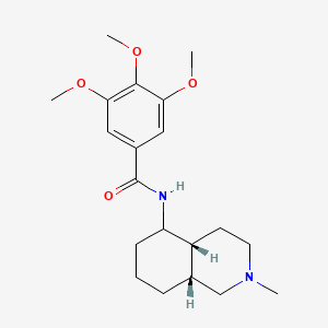 molecular formula C20H30N2O4 B1666185 N-[(4aR,8aR)-2-methyl-3,4,4a,5,6,7,8,8a-octahydro-1H-isoquinolin-5-yl]-3,4,5-trimethoxybenzamide CAS No. 19590-85-3