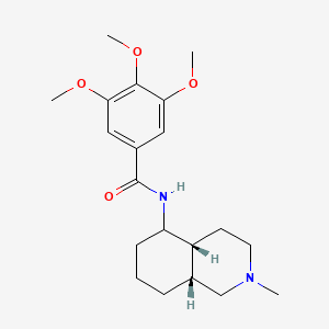 molecular formula C20H30N2O4 B1666185 BENZAMIDE, N-(DECAHYDRO-2-METHYL-5-ISOQUINOLYL)-3,4,5-TRIMETHOXY-, cis- CAS No. 19590-85-3