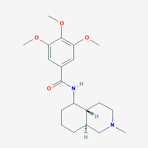 molecular formula C20H30N2O4 B1666186 BENZAMIDE, N-(DECAHYDRO-2-METHYL-5-ISOQUINOLYL)-3,4,5-TRIMETHOXY-, trans- CAS No. 27460-73-7