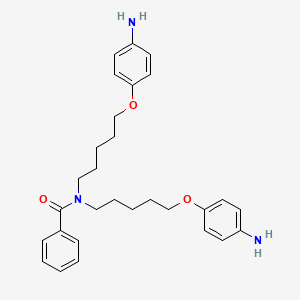 molecular formula C29H37N3O3 B1666187 BENZAMIDE, N,N-BIS(5-(p-AMINOPHENOXY)PENTYL)- CAS No. 103161-39-3