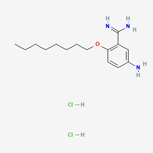 molecular formula C15H27Cl2N3O B1666188 苯甲胺啶，5-氨基-2-(辛氧基)-，二盐酸盐 CAS No. 13736-88-4