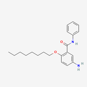 molecular formula C21H28N2O2 B1666190 Benzanilide, 5-amino-2-(octyloxy)- CAS No. 13738-16-4