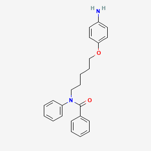 molecular formula C24H26N2O2 B1666191 苯甲酰胺，N-(5-(对氨基苯氧基)戊基)- CAS No. 102955-75-9