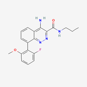 molecular formula C19H19FN4O2 B1666233 4-amino-8-(2-fluoro-6-methoxyphenyl)-N-propylcinnoline-3-carboxamide CAS No. 942437-37-8